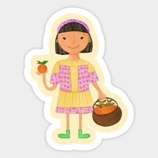 Orange girl Sticker